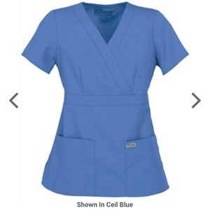 Greys Anatomy modern fit mock wrap scrub top